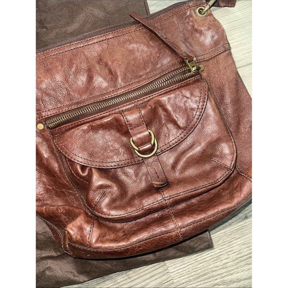 Fossil‎ vintage Leather Shoulder Bag brown with dust bag - Picture 2 of 16